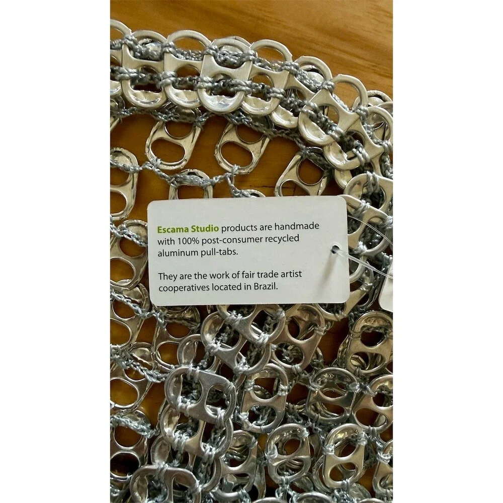 Escama Studio Sweater Womens M Silver Cropped Open Front Shrug Bolero - Picture 6 of 9